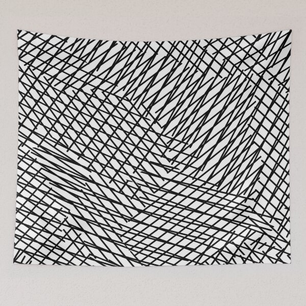 Item preview, geometric line pattern abstract background in black and white designed and sold by Mrvell.