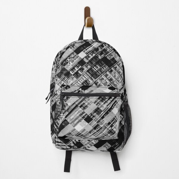 Item preview, geometric square pixel pattern abstract in black and white designed and sold by Mrvell.