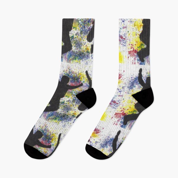Item preview, Jump Silhouette of Three People Jumping surrounded by a burst of Color designed and sold by AliCatOriginals.