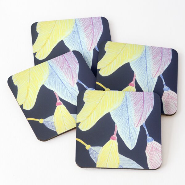 Item preview, Paper Feathers on a Black Background designed and sold by AliCatOriginals.