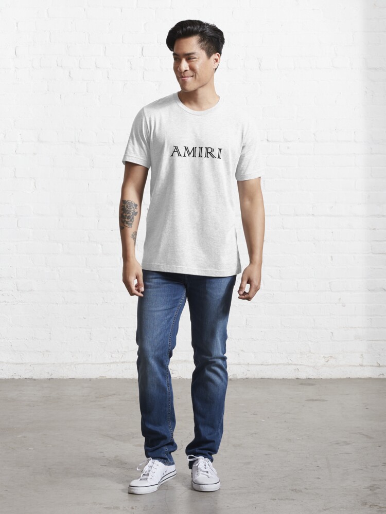 Amiri Crew Neck Short Sleeve Henley - Black T-Shirts, Clothing