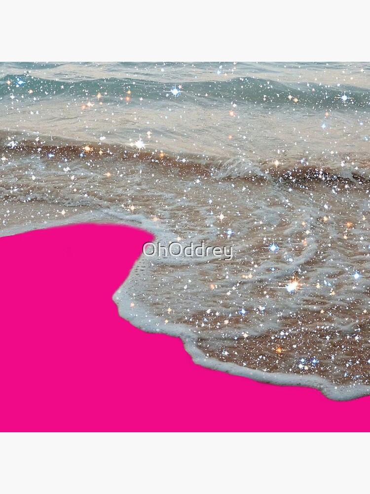 pink glitter beach