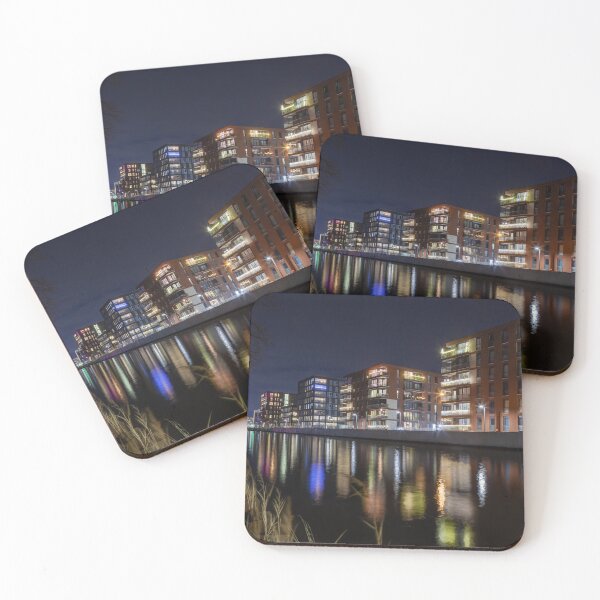Item preview, city view, skyline, night scene on the canal Zuid-willems vaart Weert The Netherlands designed and sold by Johan Opdenacker.