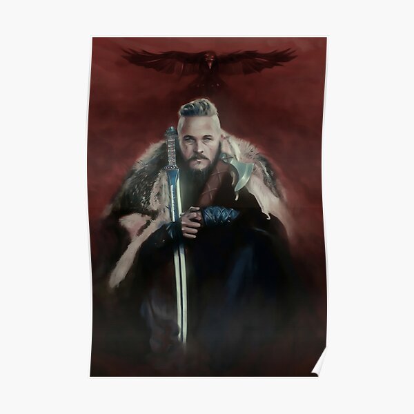 Serie Vikings King Ragnar Lothbrok Paiting Póster