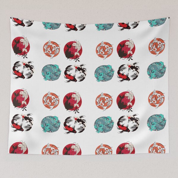Item preview, Coloured Koi Fish Sticker Pack, Ornamental Carp, Japanese Symbol For Zen designed and sold by Black11Flamingo.