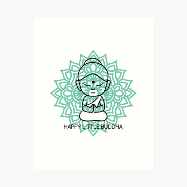 Be Happy Little Buddha - cute buddha good vibes and positivity