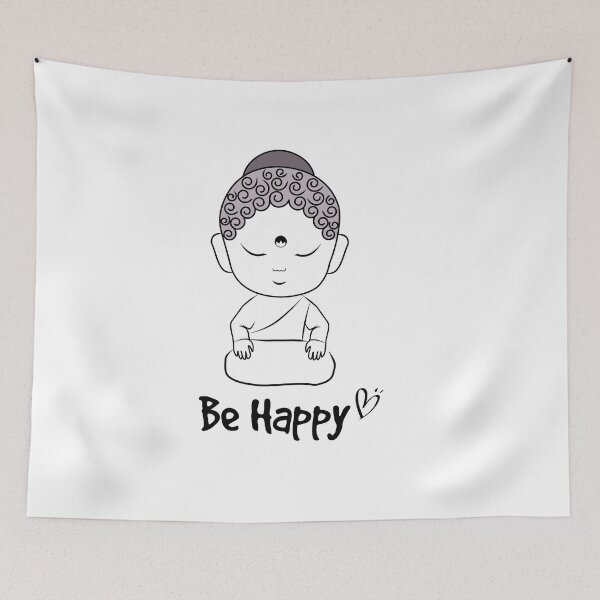 Item preview, be happy little buddha - zen little buddha lotus position  designed and sold by 0umStore.