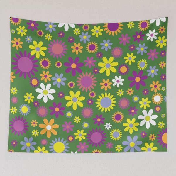 Item preview, Groovy Psychedelic Feminine Hippy Floral Pattern designed and sold by GeekHeadDesigns.