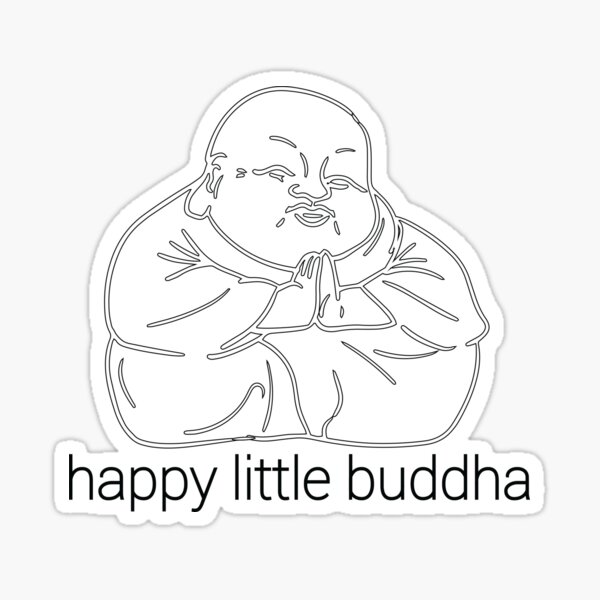 Be Happy Little Buddha - cute buddha good vibes and positivity  Art Board  Print for Sale by wwgkqhvasg93