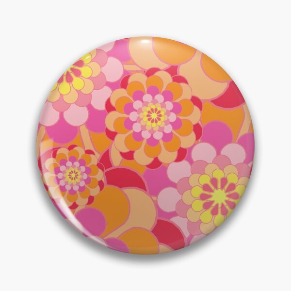 Item preview, Groovy Psychedelic Feminine Hippy Pink Orange Floral Pattern designed and sold by GeekHeadDesigns.
