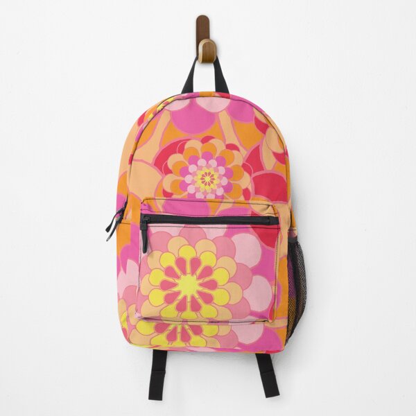 Item preview, Groovy Psychedelic Feminine Hippy Pink Orange Floral Pattern designed and sold by GeekHeadDesigns.