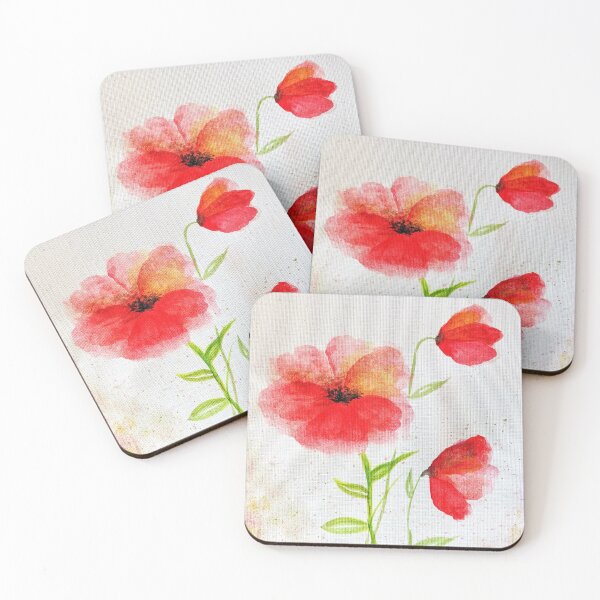 Item preview, Red Watercolour Poppies designed and sold by JillyBeanDesign.