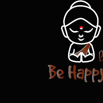 be happy little buddha - zen little buddha lotus position  Sticker for Sale  by 0umStore