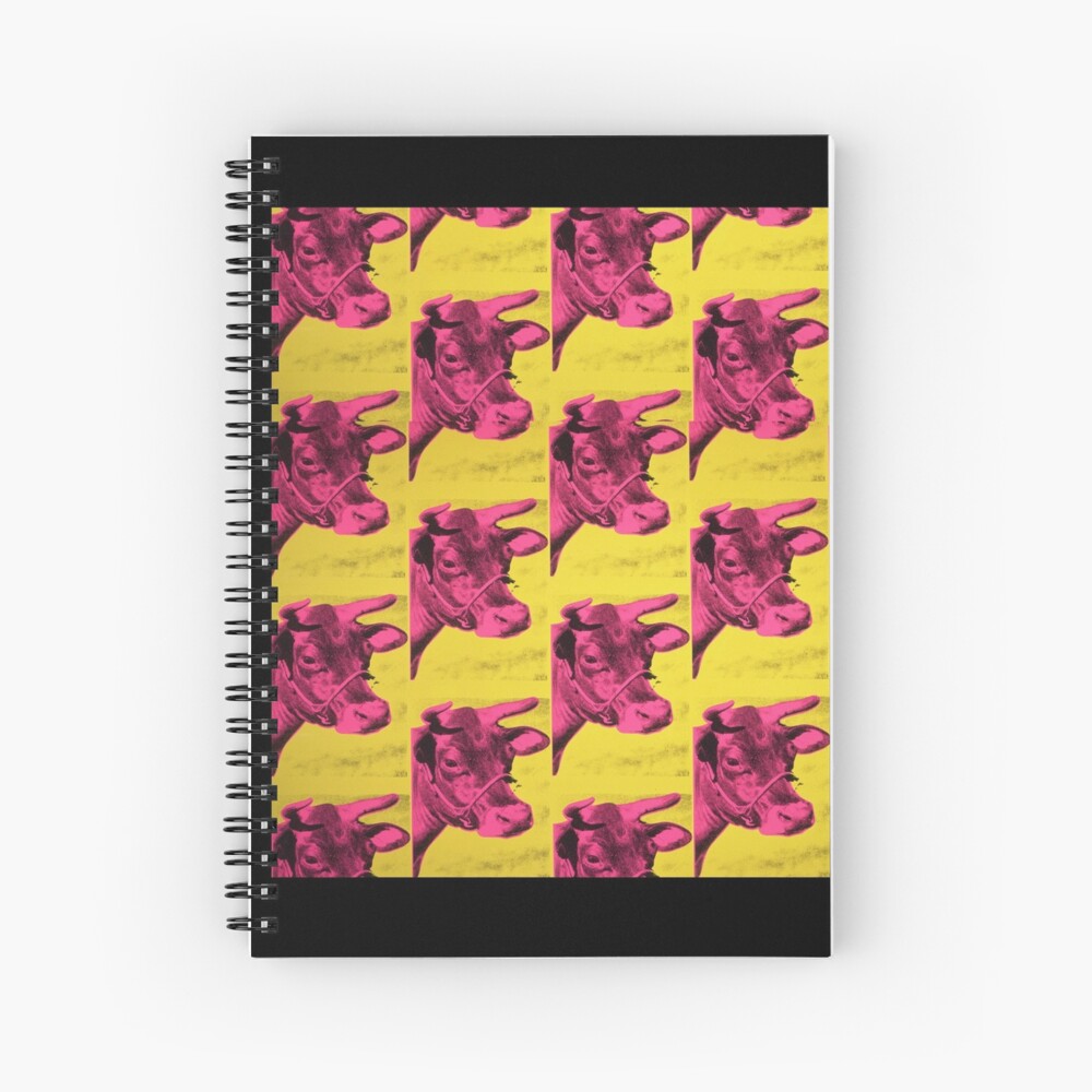 Cow Cattle Country Farm Field Andy Warhol Pop Art Style Portraits Seamless Wallpaper Spiral Notebook By Ibljutiy Redbubble