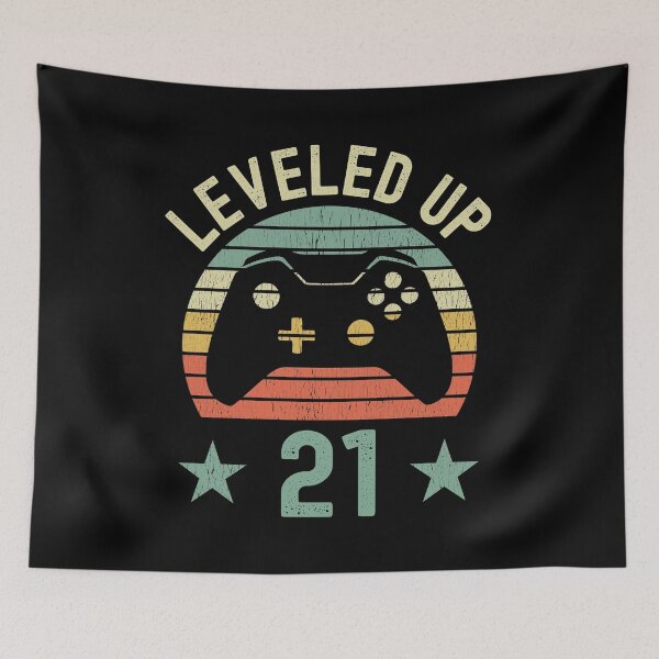 Item preview, Leveled Up Retro Vintage Gamer 21st Birthday designed and sold by B-RAD-Designs.