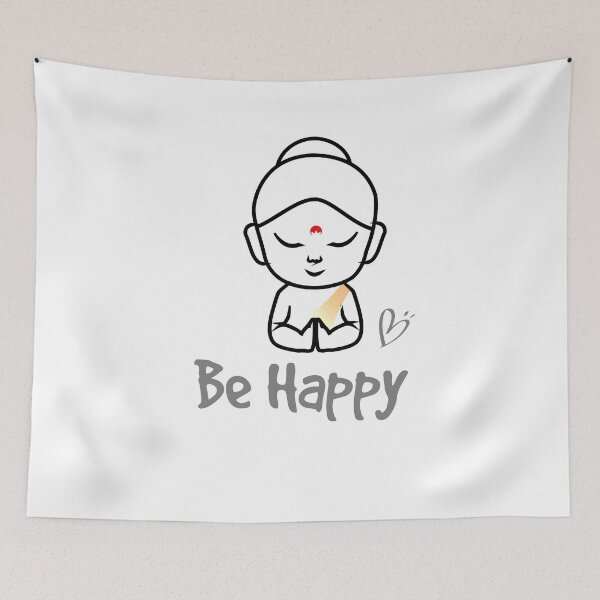 Item preview, be happy little buddha - zen little buddha lotus position  designed and sold by 0umStore.