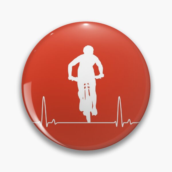 Item preview, Mountain Biker Peaking Heartbeat White designed and sold by RabeDesigns.