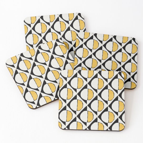 Item preview, Colored Mid-Century Modern Pattern - Yellow, Black, And White Concrete designed and sold by SwePattern.
