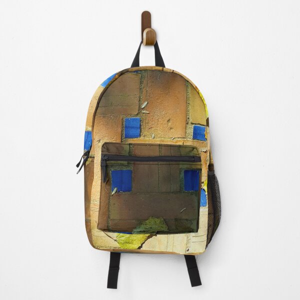 Item preview, Red brick and deep blue tiles with autumn leaves in evening sunlight. designed and sold by janesg.