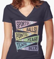 SUPER ULTRA MEGA-MÄRZ-WUNDER-HEMD, JA !!! Tailliertes T-Shirt mit V-Ausschnitt