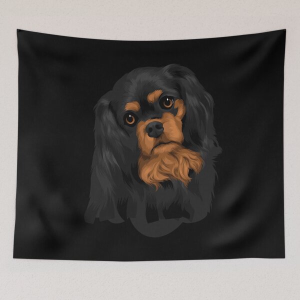 Item preview, Tilted Black Cavalier King Charles Spaniel  designed and sold by petorama.