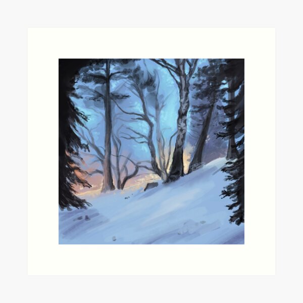 Winter Wonderland Birch Forest Art Print