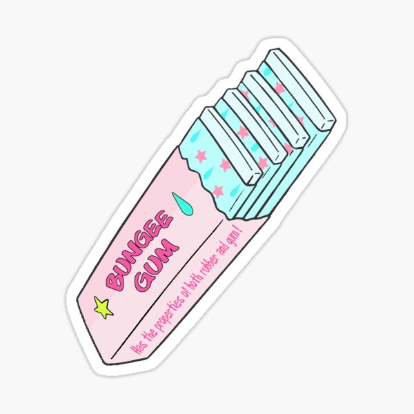 Bungee Gum - A les propriétés du caoutchouc et de la gomme Funny Anime Meme Sticker