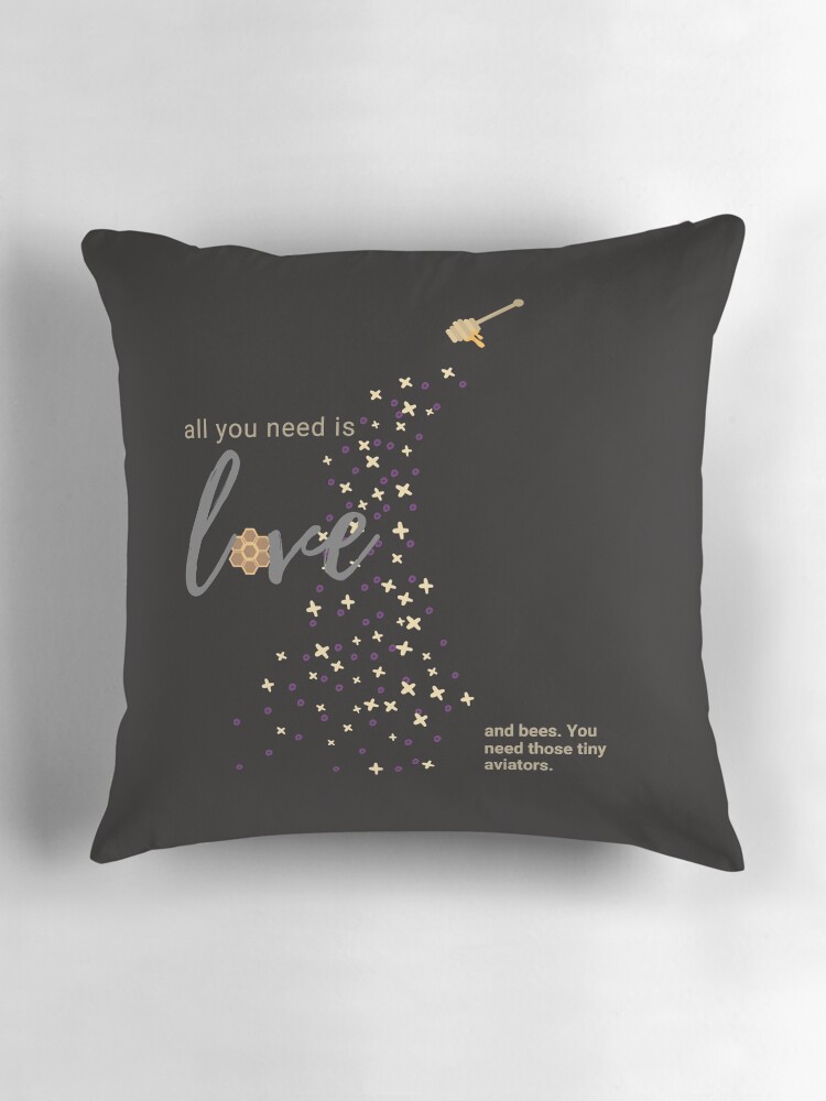 Thumbnail 3 of 4, Pillow, All You Need is Love and Bees designed and sold by RecentEnchanted.