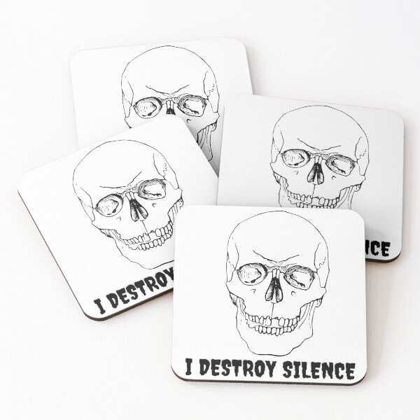 Item preview, i destroy silence- funny skull art designed and sold by Kriti Rastogi.
