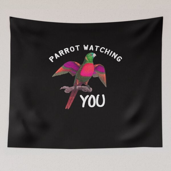 Item preview, parrot watching you - colorful parrot designed and sold by Hannah  Pillic.