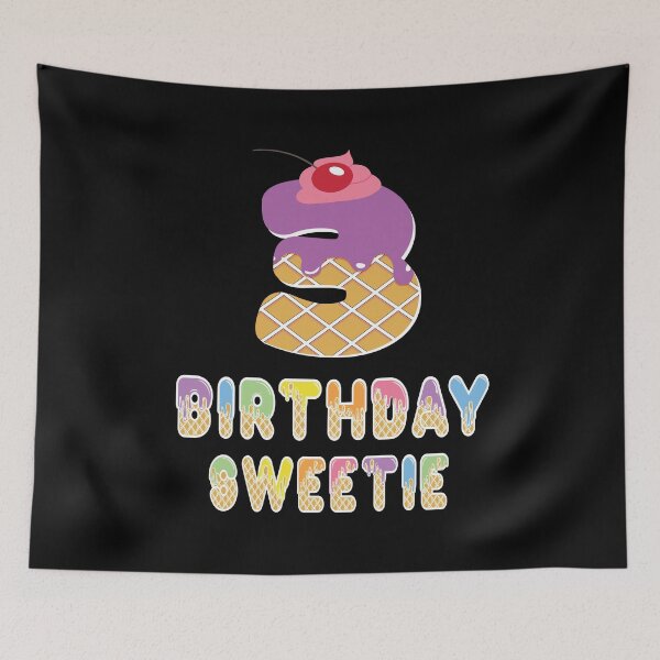Item preview, 3rd Birthday Sweetie Waffle Lover Girl 3 Years Old B-day print designed and sold by Grabitees.