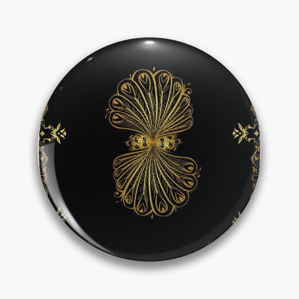 Item preview, Ethnic gold patterns on black background designed and sold by Makha.