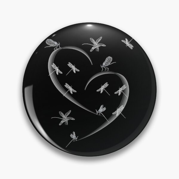 Item preview, A broken heart with dragonflies, gray and black based on a gothic style. designed and sold by Bodino.