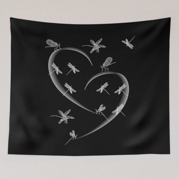 Item preview, A broken heart with dragonflies, gray and black based on a gothic style. designed and sold by Bodino.