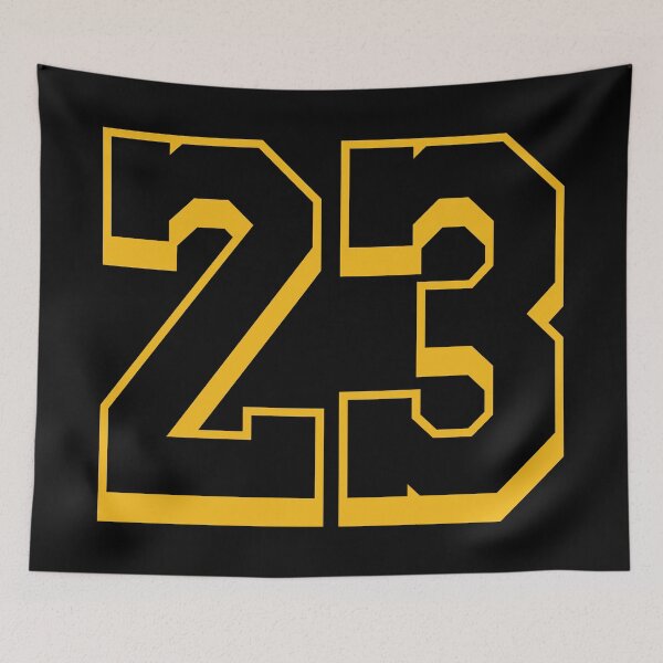 Item preview, 23 Yellow Number Twenty-Three Black Basketball Sports Jersey designed and sold by elhefe.