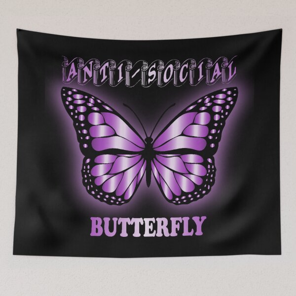 Item preview, Antisocial Butterfly Design purple designed and sold by Paula Helit.