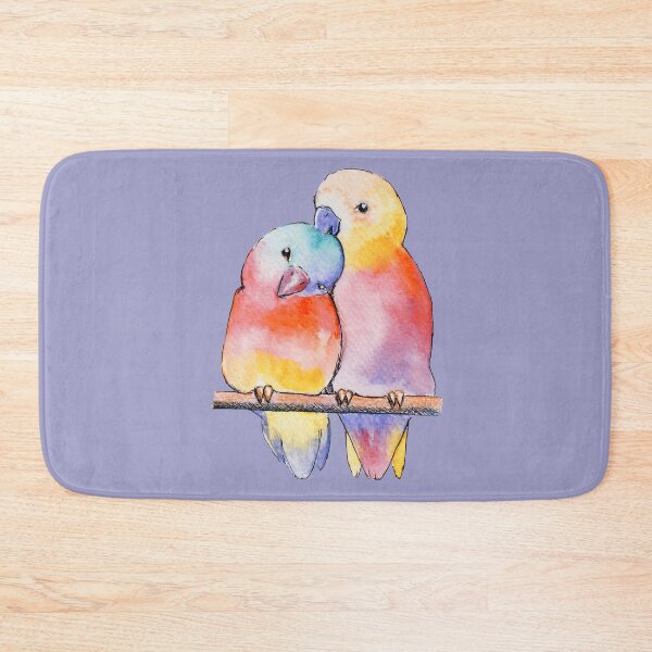 Item preview, Watercolor - Colorfull lovebirds (Lavender version)  designed and sold by Karolien Kenis.