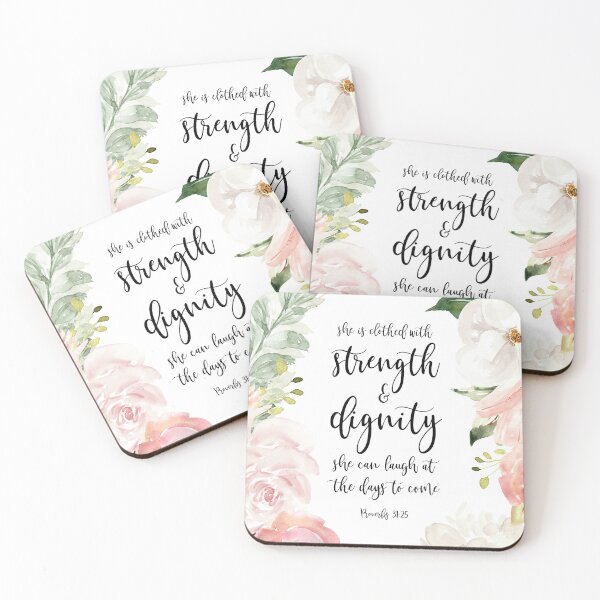 Item preview, Proverbs 31:25 Strength and Dignity Bible Verse designed and sold by KAMdesignhaus.