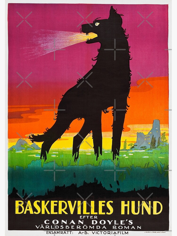 The Hound of the Baskervilles. Sherlock Holmes, Arthur Conan Doyle - vintage German silent movie classic" Greeting Card for Sale by Amberflash | Redbubble