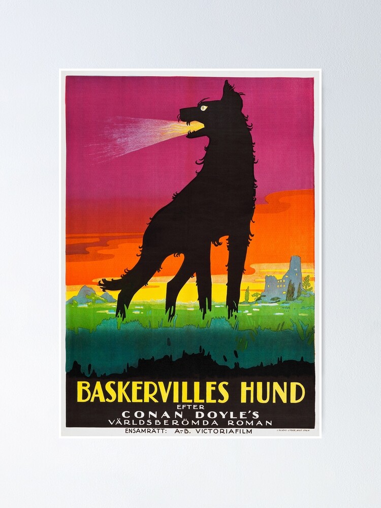 The Hound of the Baskervilles. Sherlock Sir Arthur Conan Doyle - vintage German silent film classic" Poster for Sale by Illustration Station | Redbubble
