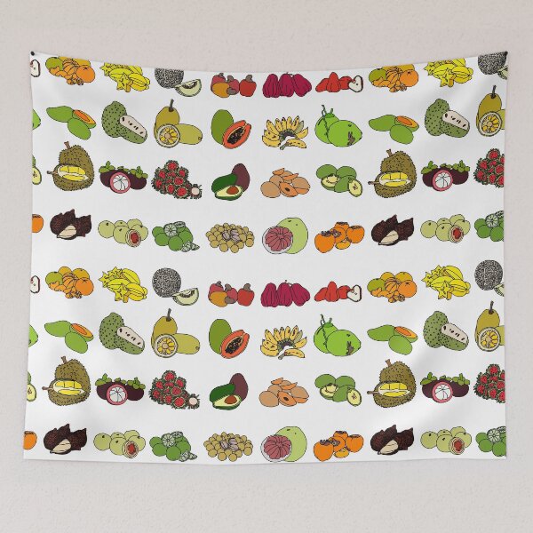 Item preview, Tropical Fruits Pattern 2 with white background, no words designed and sold by Sean-Evans.