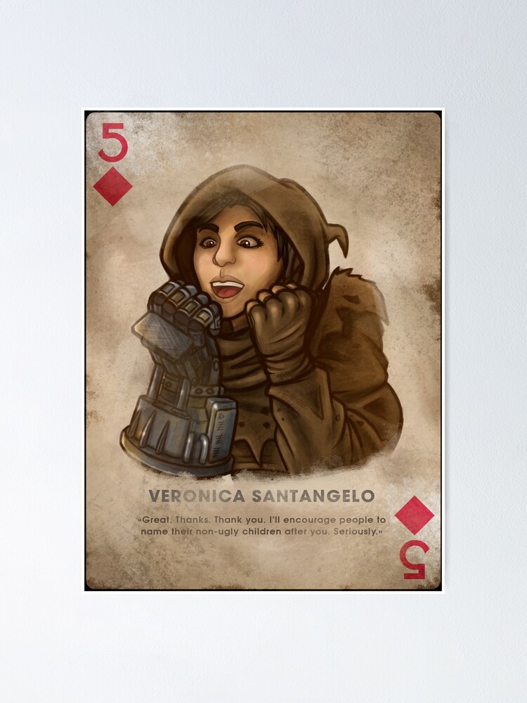 Fallout New Vegas Veronica Santangelo Playing Card Poster By 6873