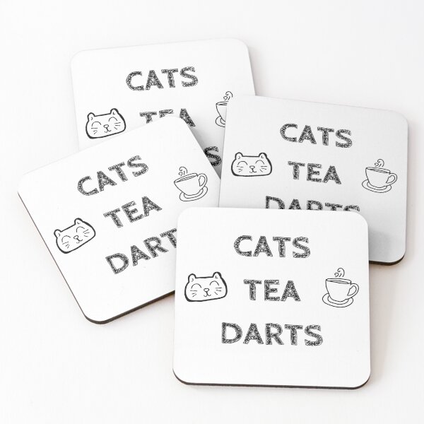 Item preview, Cats. Tea. Darts designed and sold by TheGreenGoat.