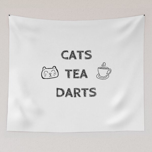Item preview, Cats. Tea. Darts designed and sold by TheGreenGoat.