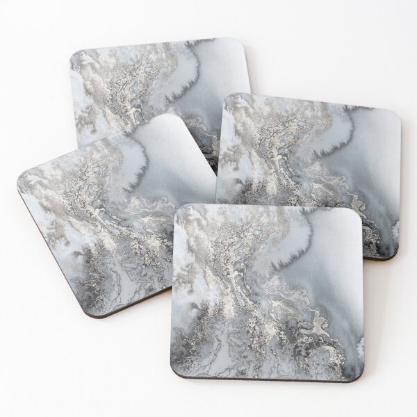 Item preview, gray silver snow marble print designed and sold by HadeeeeL.