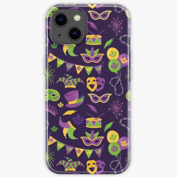 MARDI GRAS Pattern Print Art Design - MARDI GRAS ICONS iPhone Soft Case