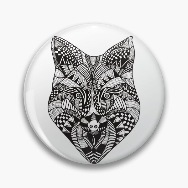 Artikelvorschau, Fox Zendoodle Illustration B & W. entworfen und verkauft von PippaKateArt.