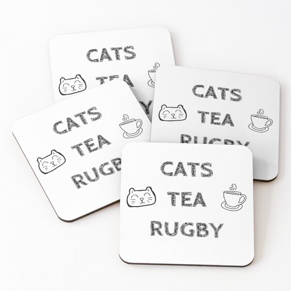 Item preview, Cats. Tea. Rugby designed and sold by TheGreenGoat.