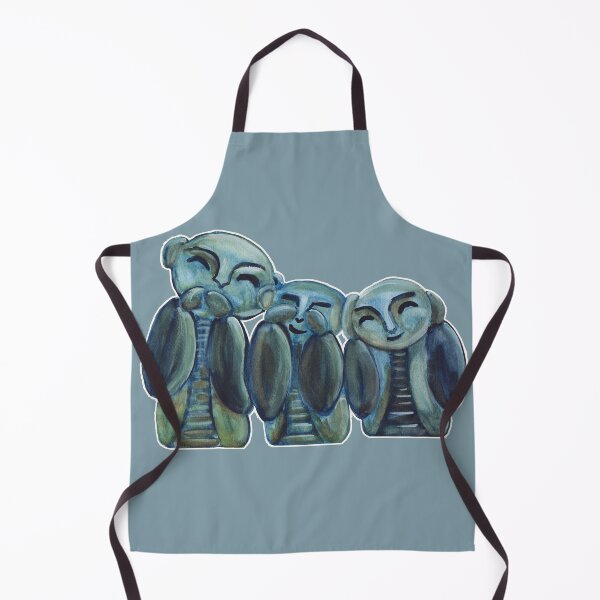 Item preview, Watercolor - Hear, see, speak no evil (Blue-grey version) designed and sold by Karolien Kenis.