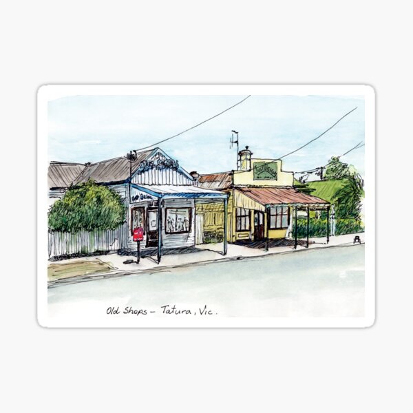 Australian Scenes - Old shops - Tatura, Vic, Aus. Sticker